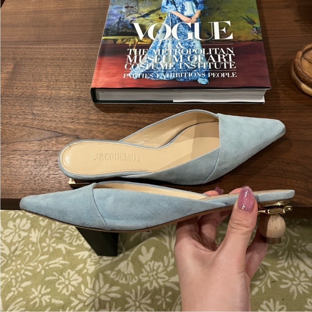 Jacquemus Blue Suede Heels - Picture 3 of 6